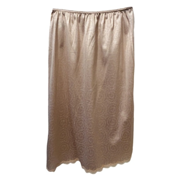 Vintage Givenchy Underdressings Skirt Slip Signature Print Lace Slit Flawless - Picture 7 of 14